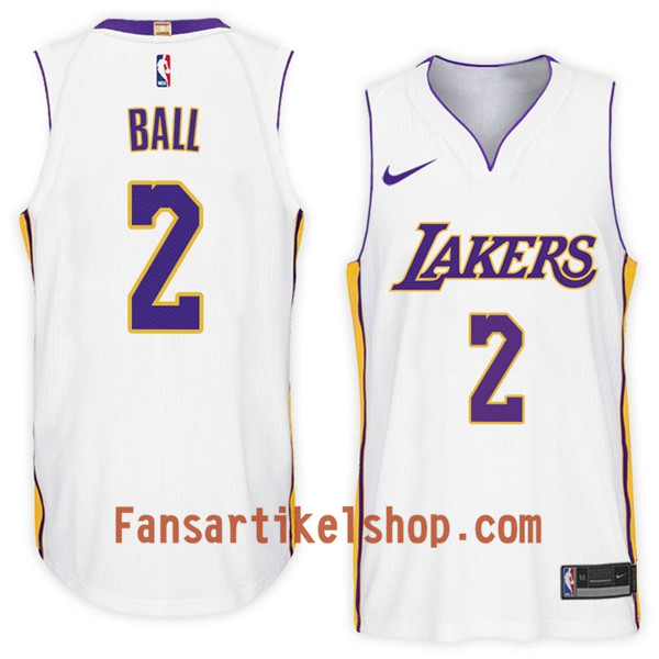 NBA Los Angeles Lakers Trikot Lonzo Ball 2 Nike 2017-18 Weiß Swingman - Herren NBA Los Angeles Lakers Trikot Lonzo Ball 2 Nike 2017-18 Weiß Swingman - Herren